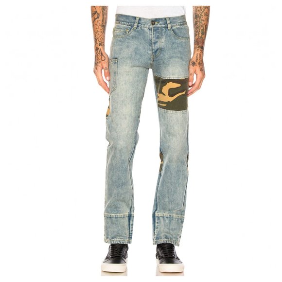 C2H4 Patchwork Camo Jeans